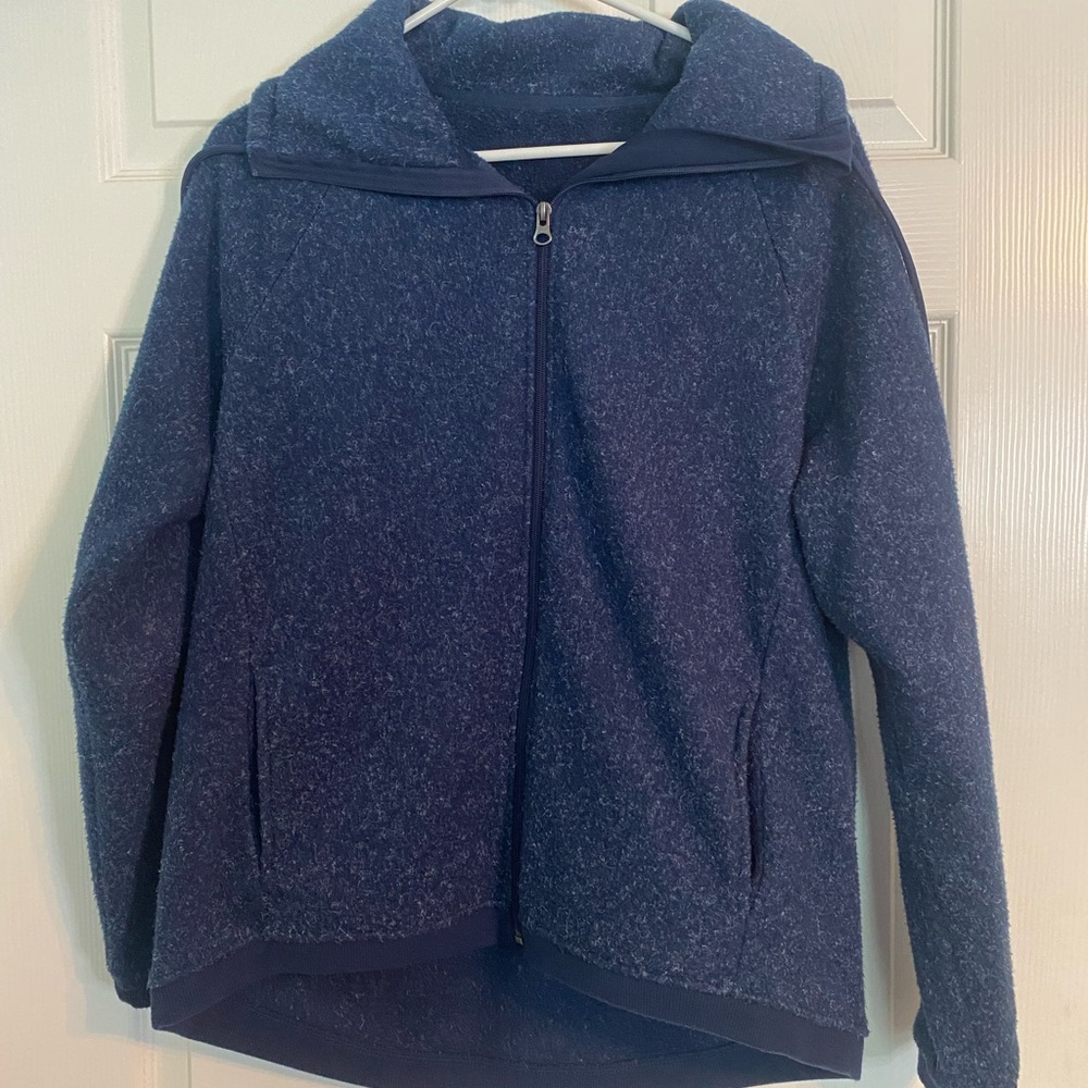 Blue Zip-Up Hooded Jacket